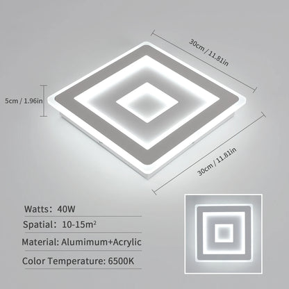 Plafonnier LED carré moderne – blanc