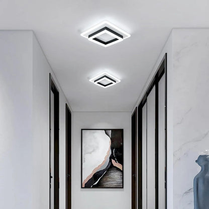 Plafonnier LED moderne carré noir et blanc