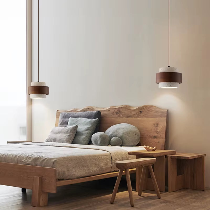 Suspension en travertin – cylindre 17 cm