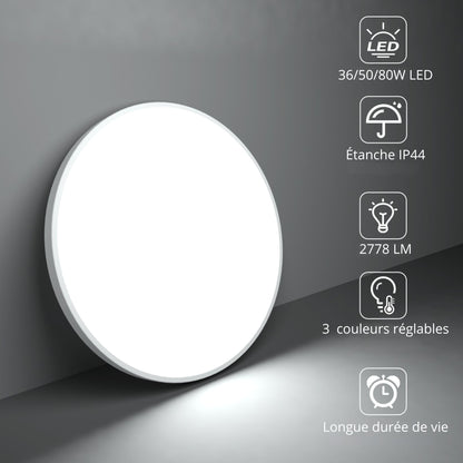 Plafonnier LED rond intelligent blanc design – Télécommande & APP