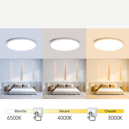 Plafonnier LED rond intelligent blanc design – Télécommande & APP