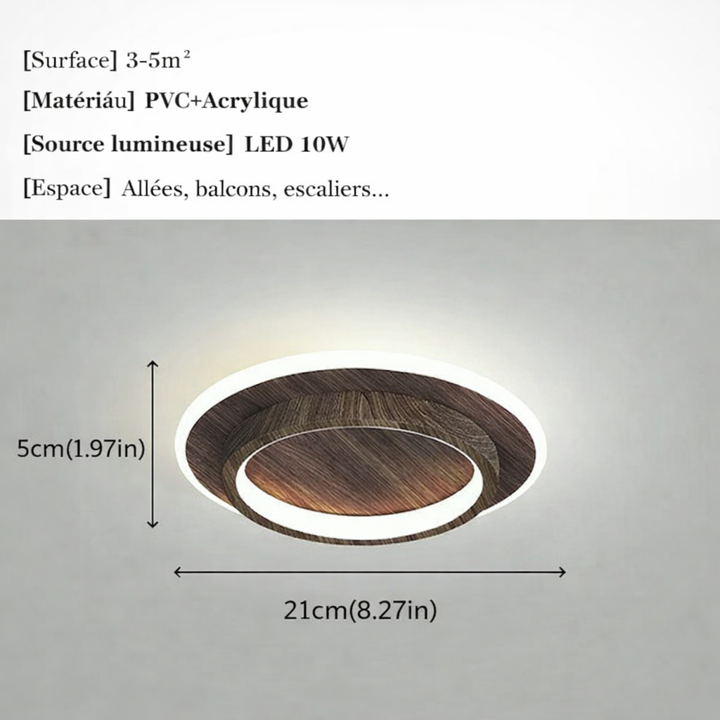 Plafonnier LED rond nordique – anneau décoratif 20 cm