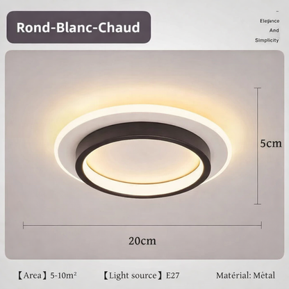 Plafonnier LED rond nordique – anneau décoratif 20 cm