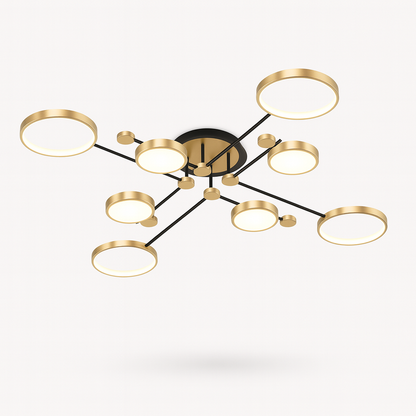 Lustre plafonnier LED doré noir – Moderne 6 ou 8 lumières
