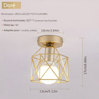 Plafonnier moderne géométrique – Métal doré ou noir