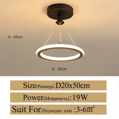 Plafonnier LED design à anneau – Noir ou doré