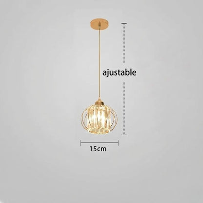 Suspension nordique en cristal – 1 ou 3 têtes (noir / doré)