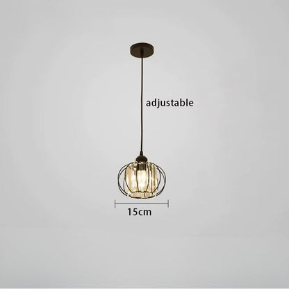 Suspension nordique en cristal – 1 ou 3 têtes (noir / doré)