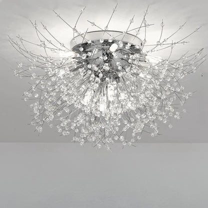 Plafonnier LED en cristal pissenlit – doré ou argenté