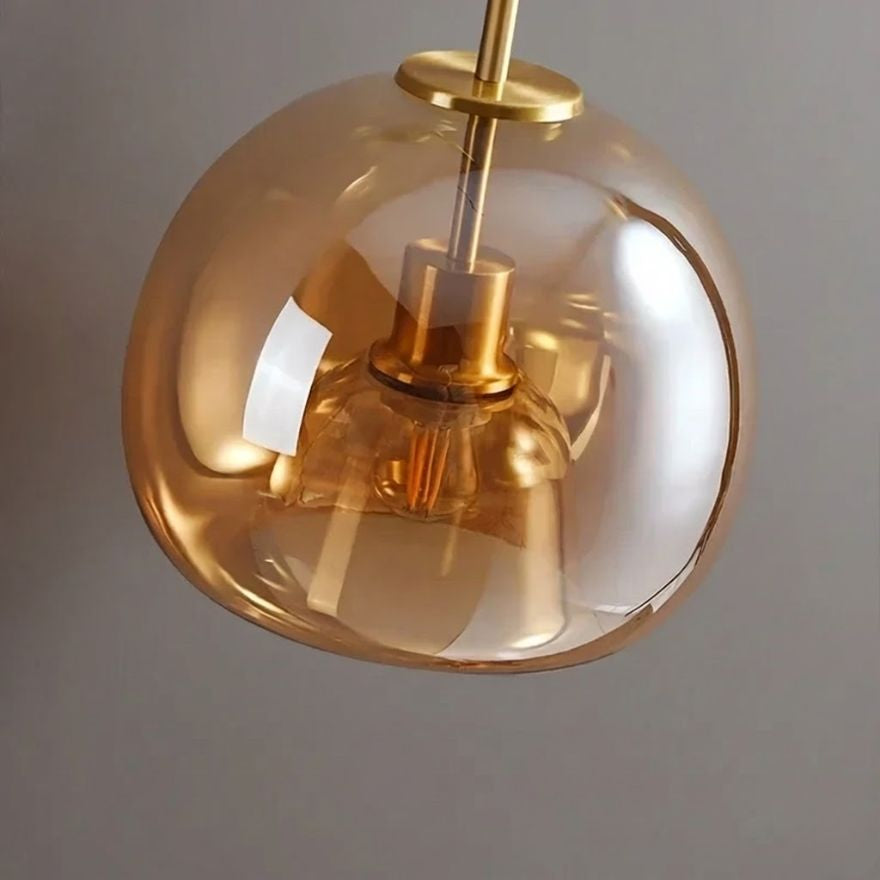 Plafonnier boule en verre – Cognac ou gris fumé