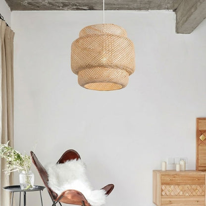 Suspension en bambou tressé 30 cm