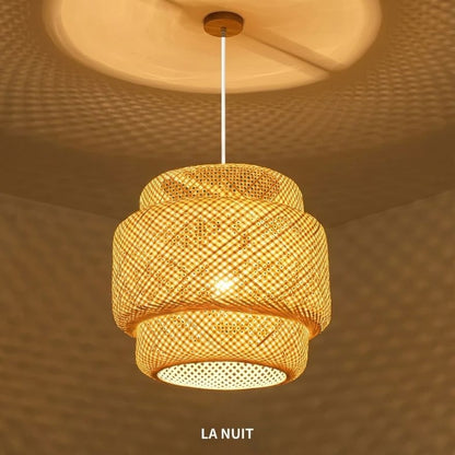 Suspension en bambou tressé 30 cm