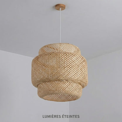 Suspension en bambou tressé 30 cm