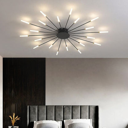 Plafonnier LED à rayons moderne – noir ou doré