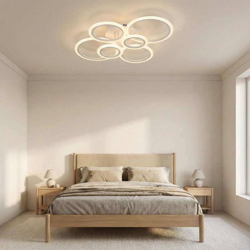 Plafonnier LED moderne blanc – Anneaux design entrelacés