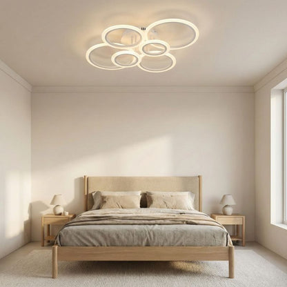 Plafonnier LED moderne blanc – Anneaux design entrelacés