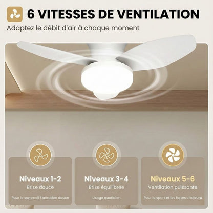 Ventilateur de plafond LED moderne – 3 pales dimmable