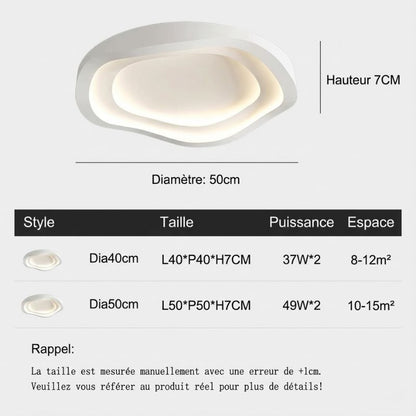 Plafonnier LED Design – Forme Organique Blanche