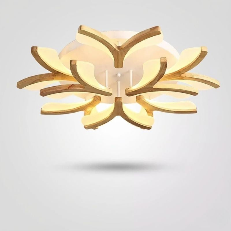 Plafonnier LED bois nordique – branches courbes