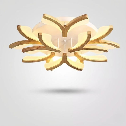 Plafonnier LED bois nordique – branches courbes