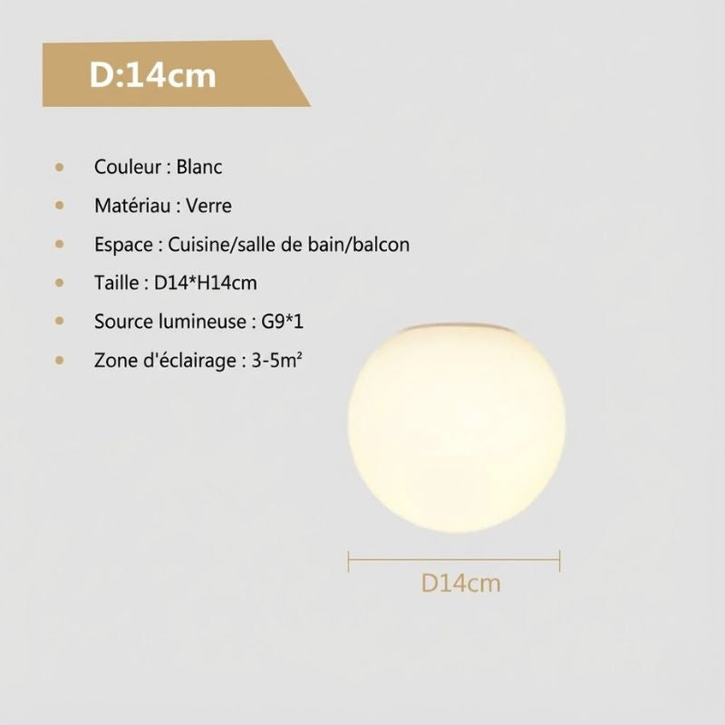 Plafonnier boules en verre – 2 ou 3 globes, noir ou doré