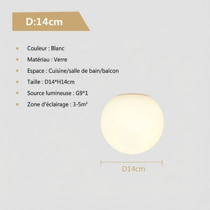 Plafonnier boules en verre – 2 ou 3 globes, noir ou doré