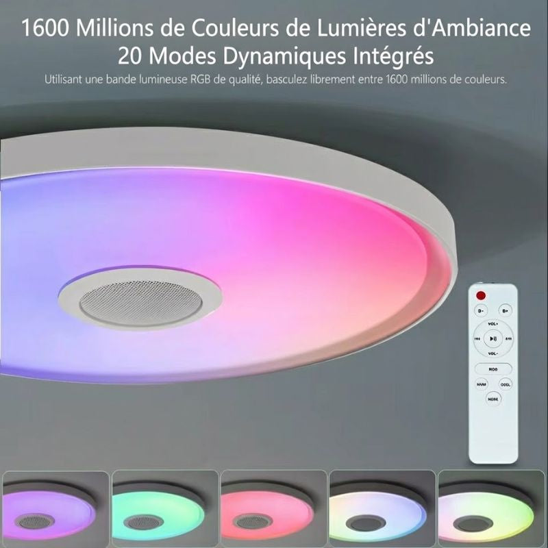 Plafonnier LED RGB avec haut-parleur Bluetooth – 3 diamètres