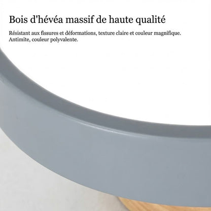Plafonnier LED nordique rond bois et couleur