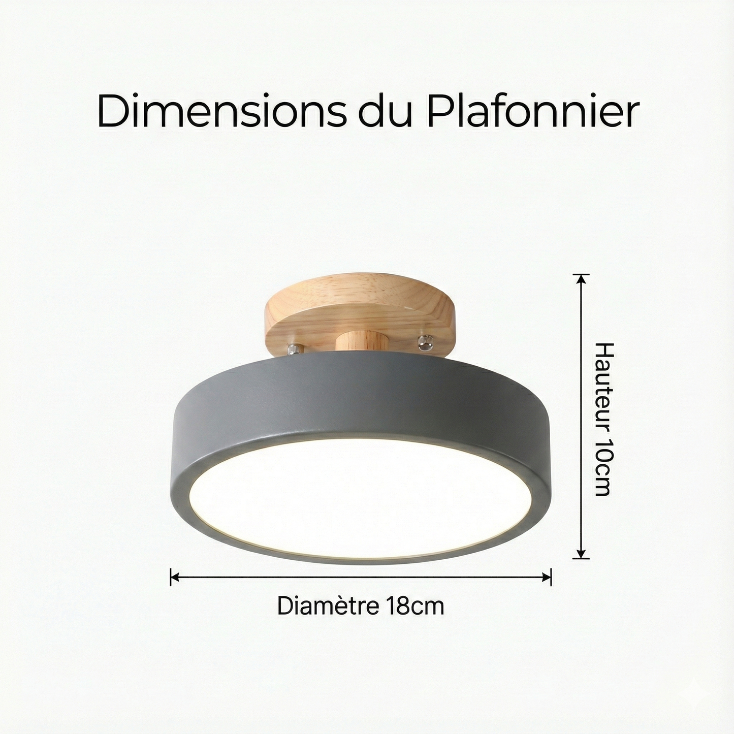 Plafonnier LED nordique rond bois et couleur