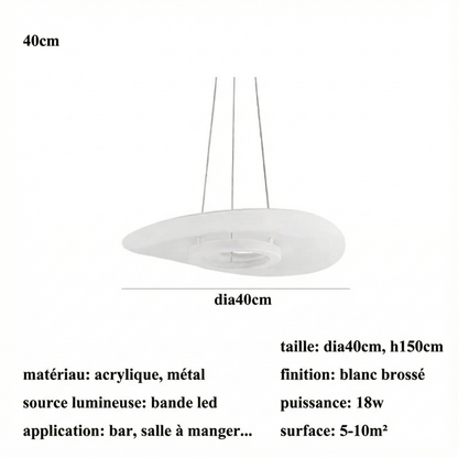 Suspension LED disque Wabi Sabi – noir ou blanc