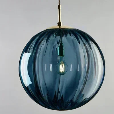 Suspension boule en verre coloré – 4 teintes, 15 ou 20 cm