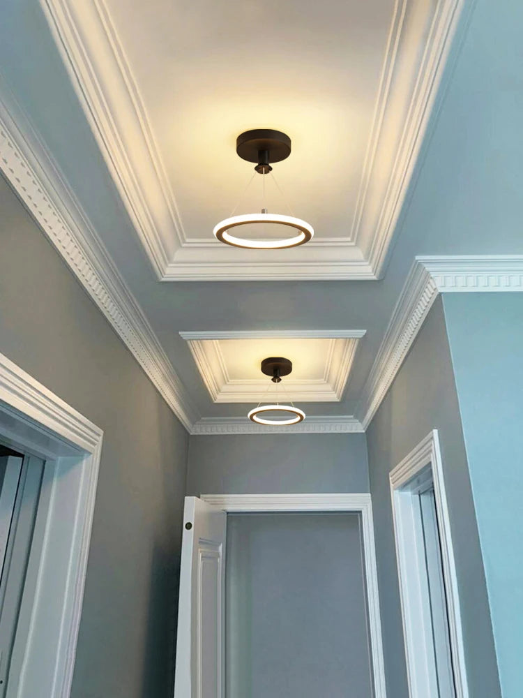 Plafonnier LED design à anneau – Noir ou doré