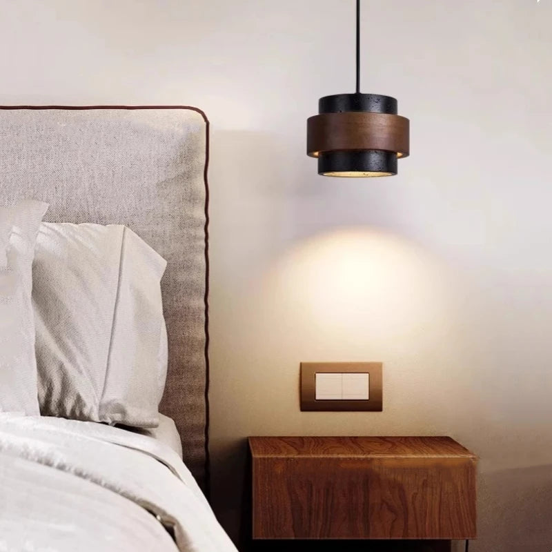 Suspension en travertin – cylindre 17 cm