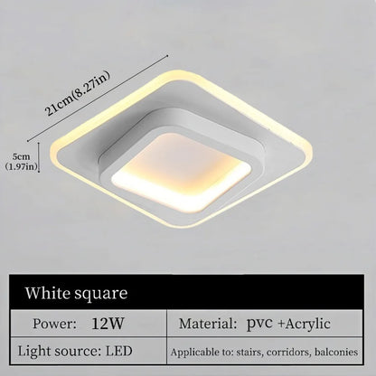 Plafonnier LED nordique doré – carré 20 cm