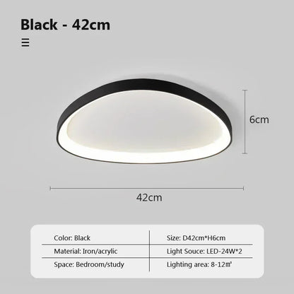 Plafonnier LED moderne – galet noir ou blanc