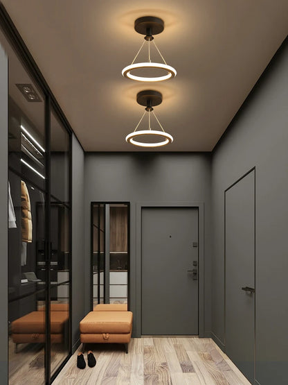 Plafonnier LED design à anneau – Noir ou doré