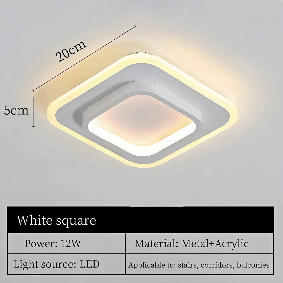 Plafonnier LED nordique doré – carré 20 cm