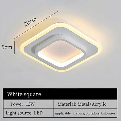 Plafonnier LED nordique doré – carré 20 cm