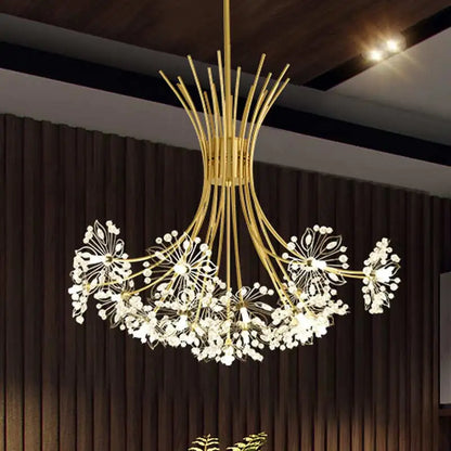 Lustre plafonnier cristal noir ou doré – 13 lumières