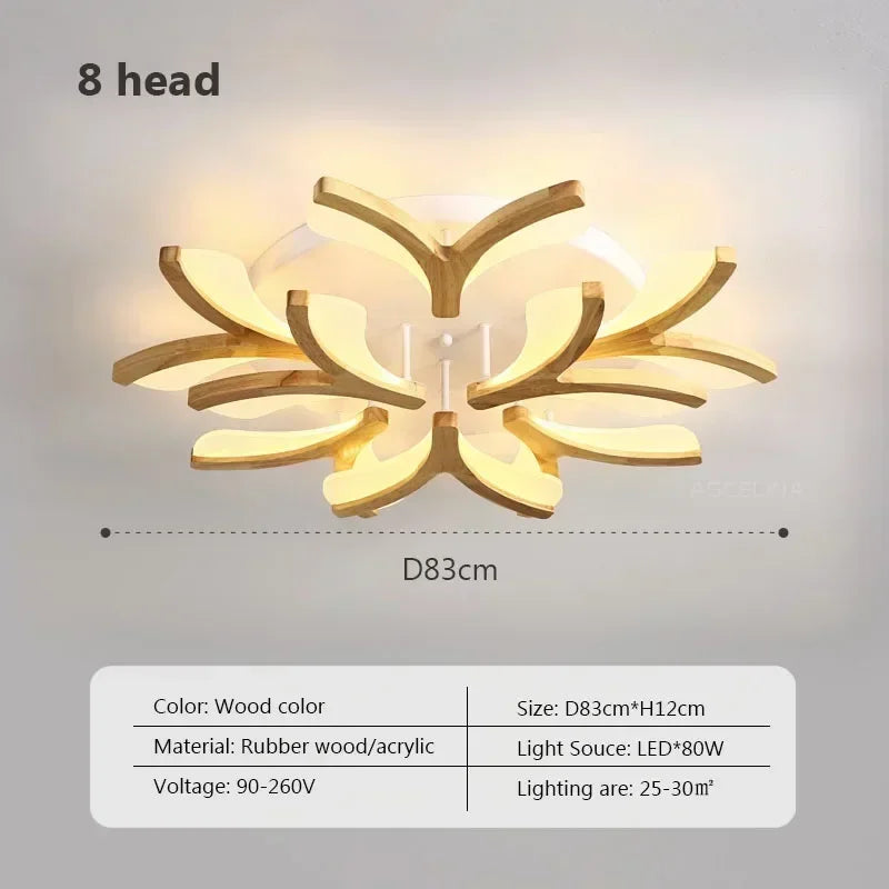 Plafonnier LED bois nordique – branches courbes