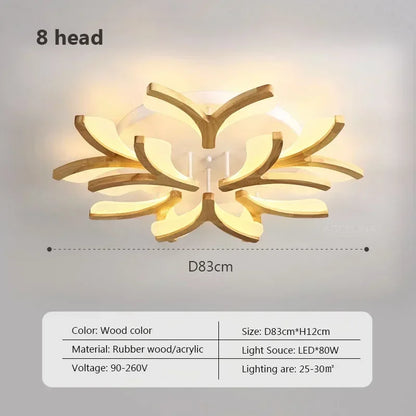 Plafonnier LED bois nordique – branches courbes