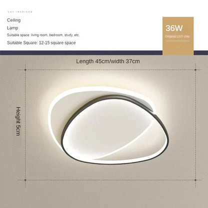 Plafonnier LED moderne – lignes rondes entrelacées noir ou doré