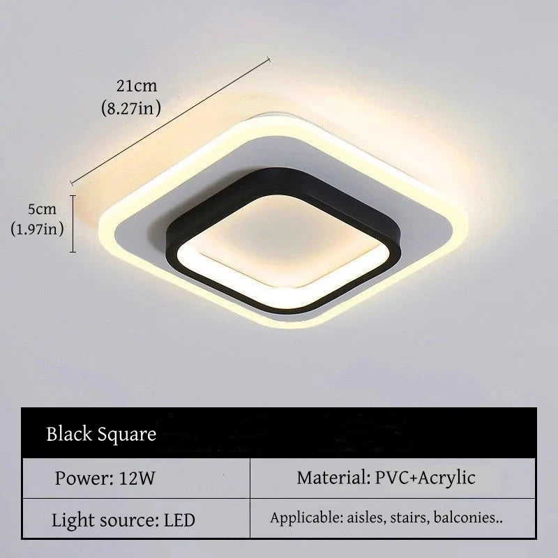 Plafonnier LED nordique doré – carré 20 cm