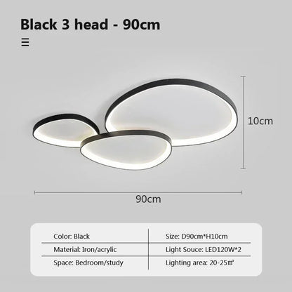 Plafonnier LED moderne – galet noir ou blanc