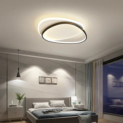 Plafonnier LED moderne – lignes rondes entrelacées noir ou doré