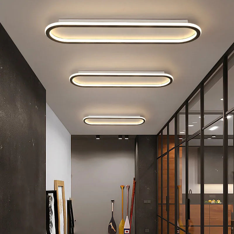 Plafonnier LED linéaire noir – 40/60/80 cm