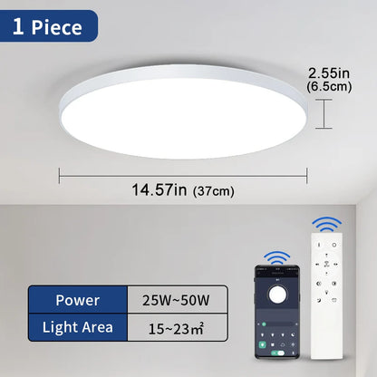 Plafonnier LED rond intelligent blanc design – Télécommande & APP