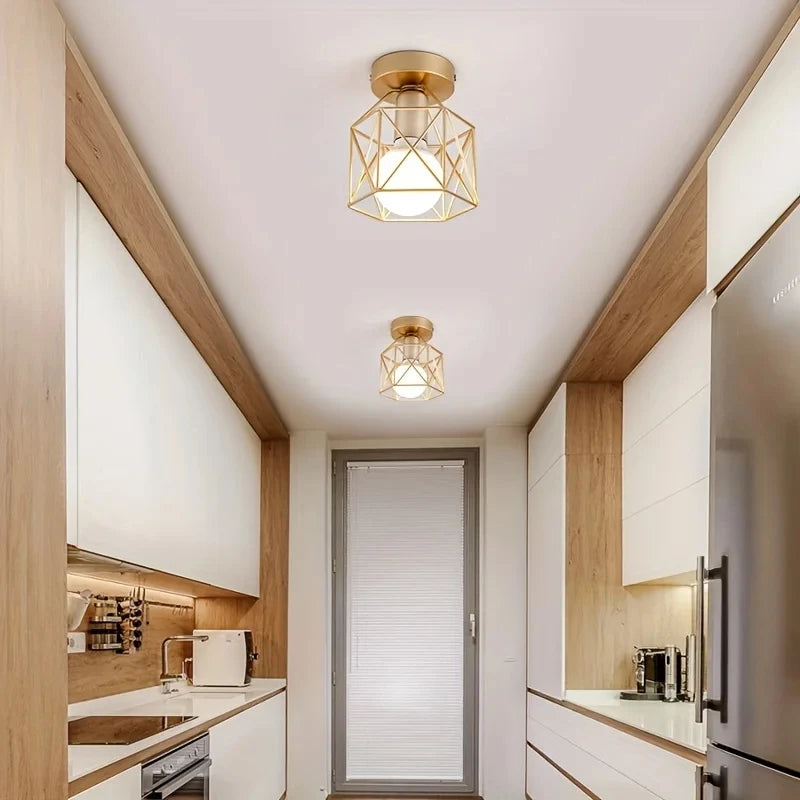 Plafonnier moderne géométrique – Métal doré ou noir