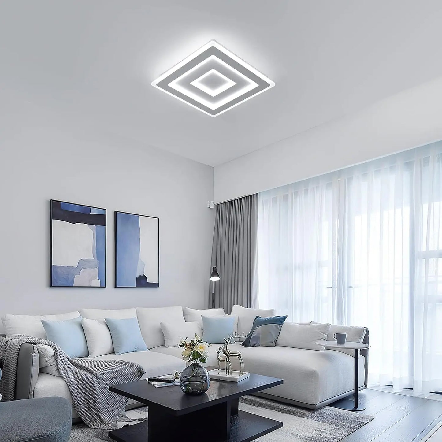 Plafonnier LED carré moderne – blanc