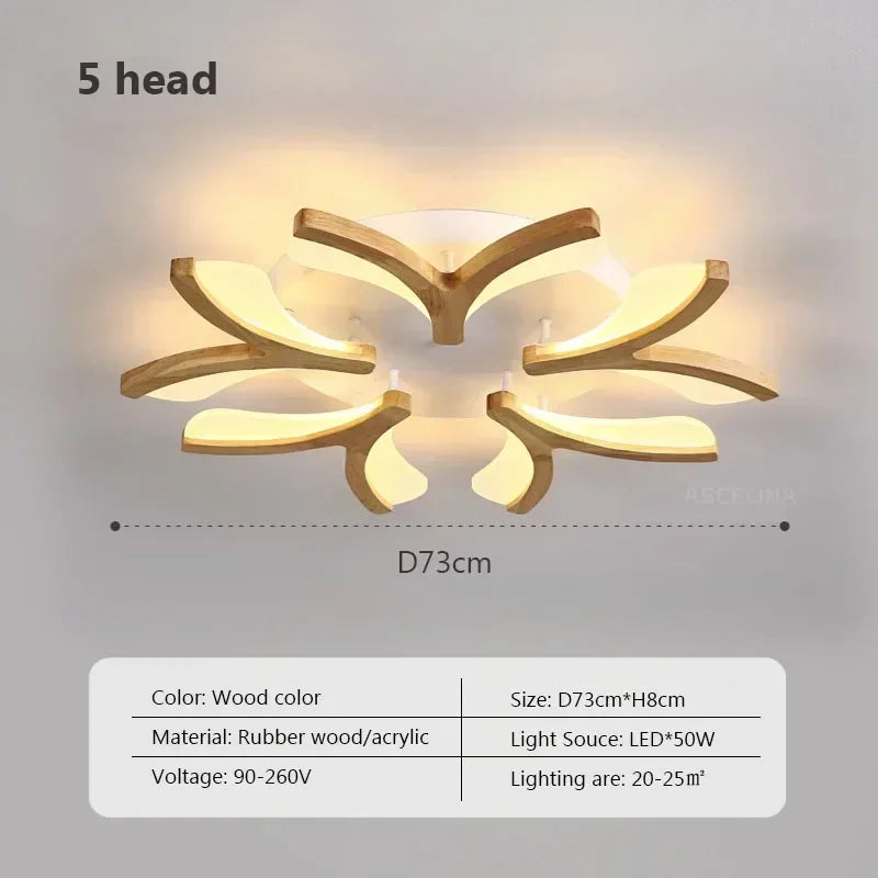 Plafonnier LED bois nordique – branches courbes